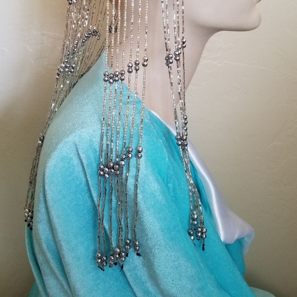 Silver Bead Gatsby Lace Crystal Flapper Headpiece main image 7